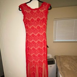 Betsy & Adam red lace dress